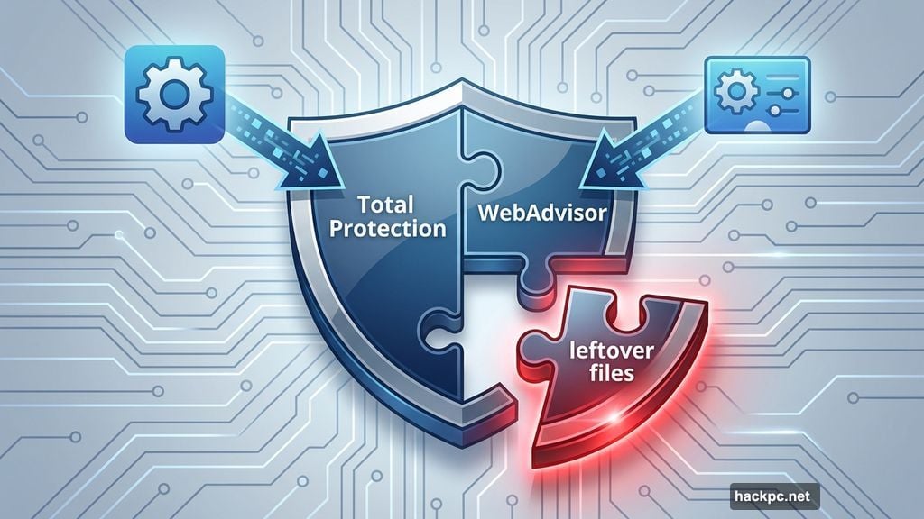 McAfee installs multiple components that standard removal tools miss