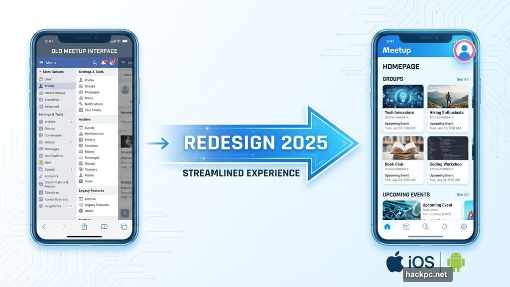 Meetup mobile redesign launches across iOS and Android platforms