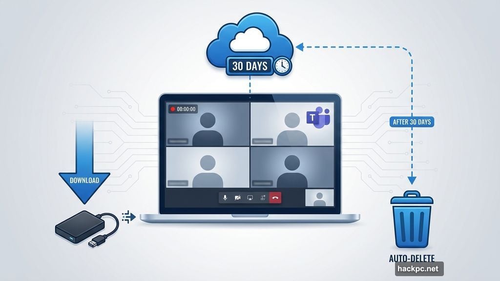 Cloud storage keeps recordings for 30 days with local download option