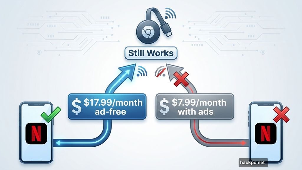 Casting preserved only for seventeen dollar premium ad-free subscribers