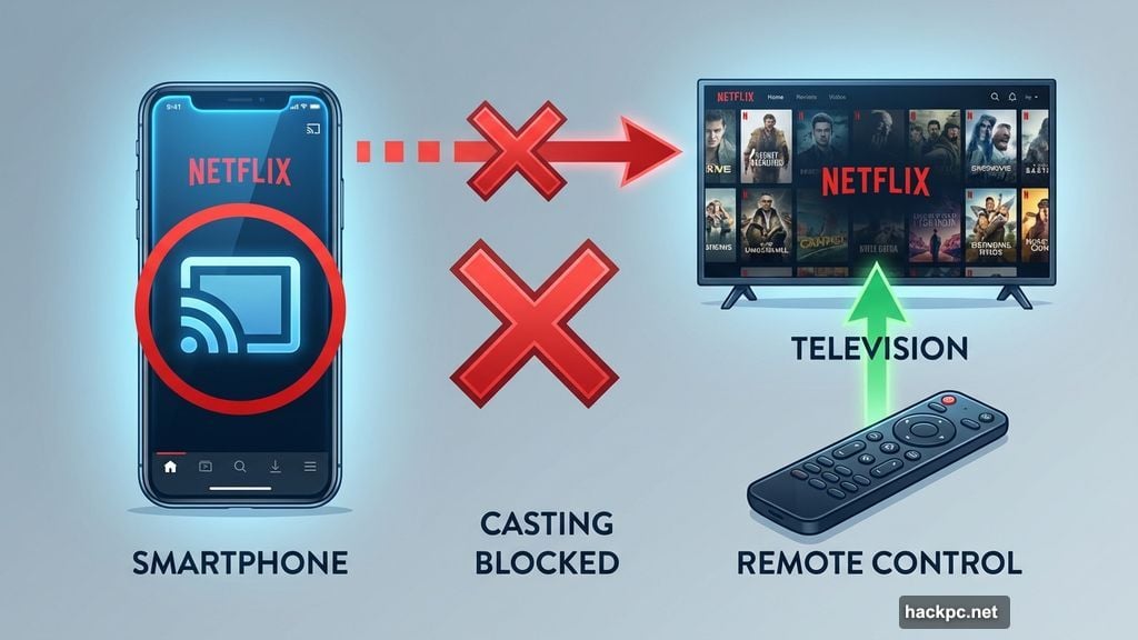 Netflix removed casting from phones to TVs mid-November without warning