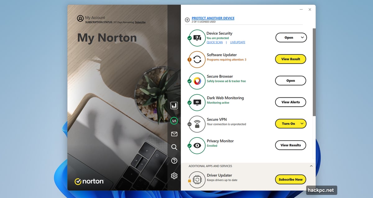 Norton's offline detection rate drops to 79% without internet connection