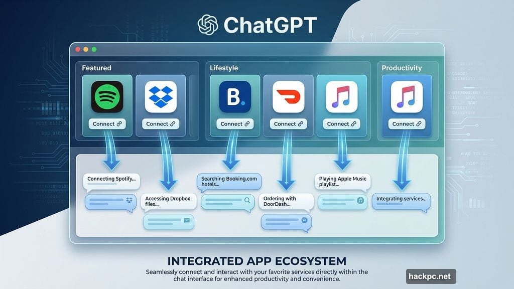 App directory splits into Featured Lifestyle and Productivity sections