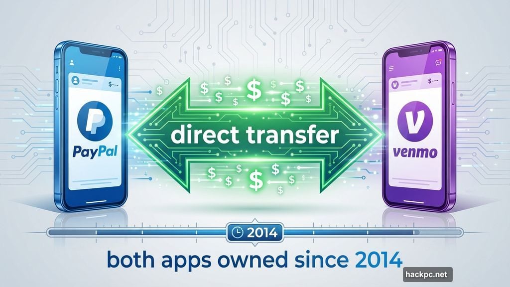 PayPal and Venmo direct transfers between both payment apps