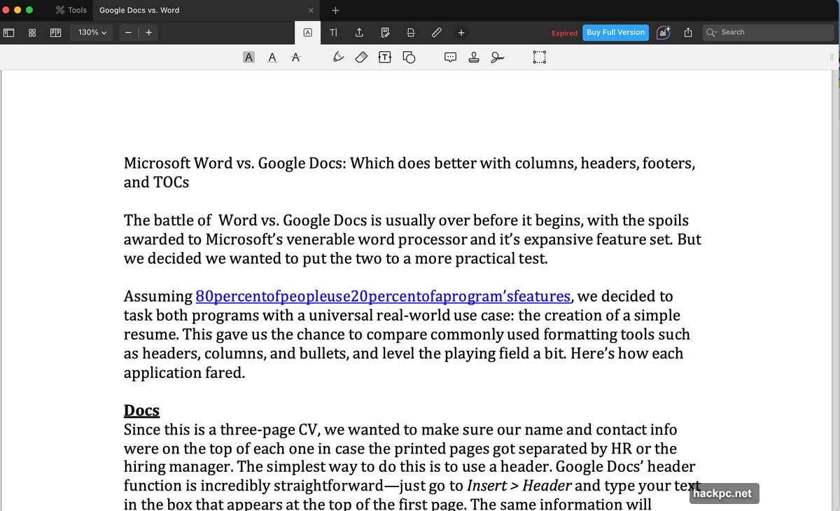 Reorganizing PDF pages by dragging thumbnails to new positions