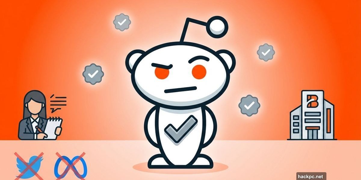 Reddit Snoo mascot with grey verification checkmark badge