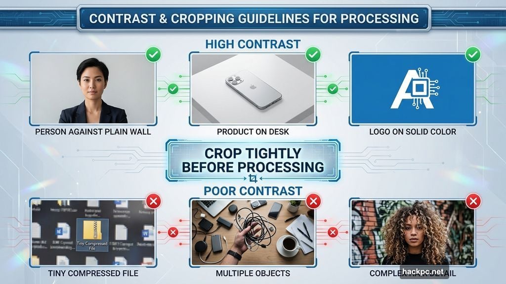 High-resolution photos with clear contrast produce better background removal results