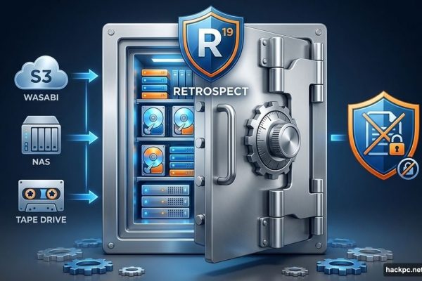 Retrospect 19 backup vault with cloud storage and ransomware protection