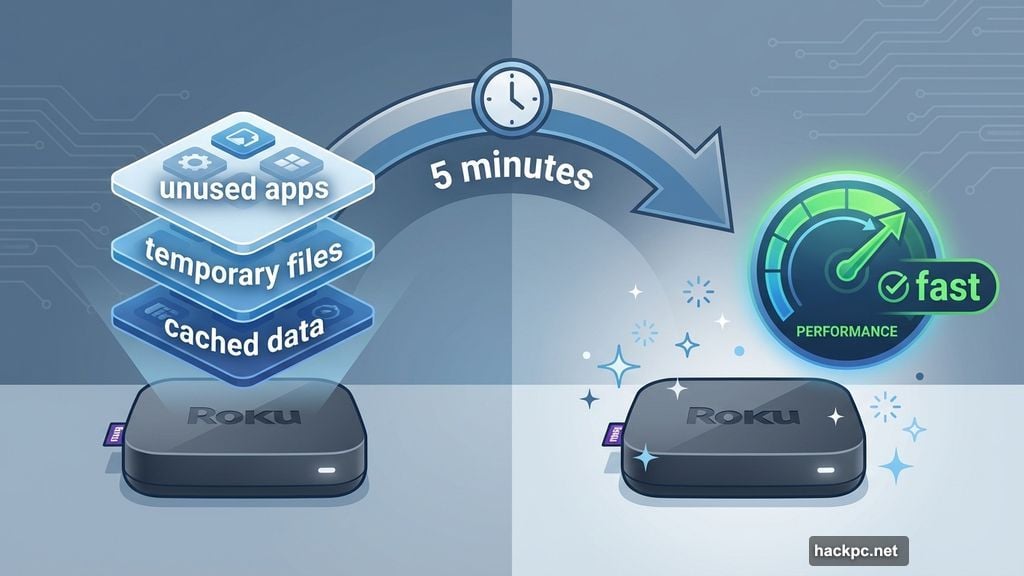 Digital clutter accumulates on Roku requiring simple troubleshooting steps