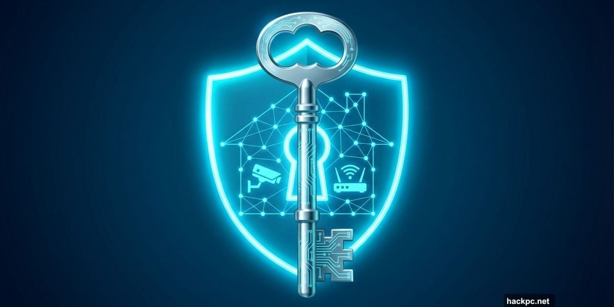 Digital key unlocking shield protecting smart home with connected devices