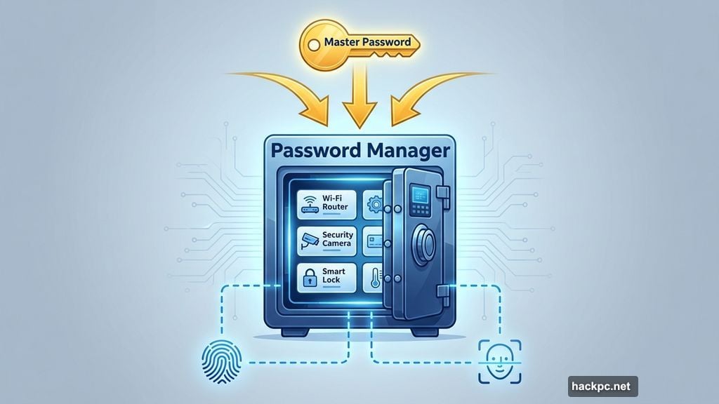 Password manager stores smart home credentials with one master password