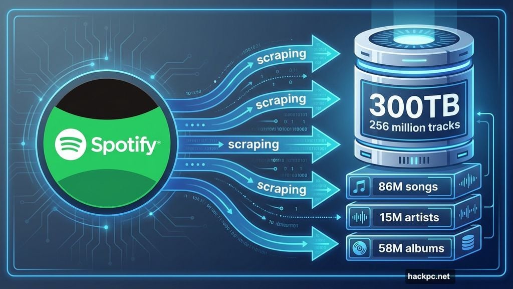 Anna's Archive scraped 256 million track entries from Spotify platform