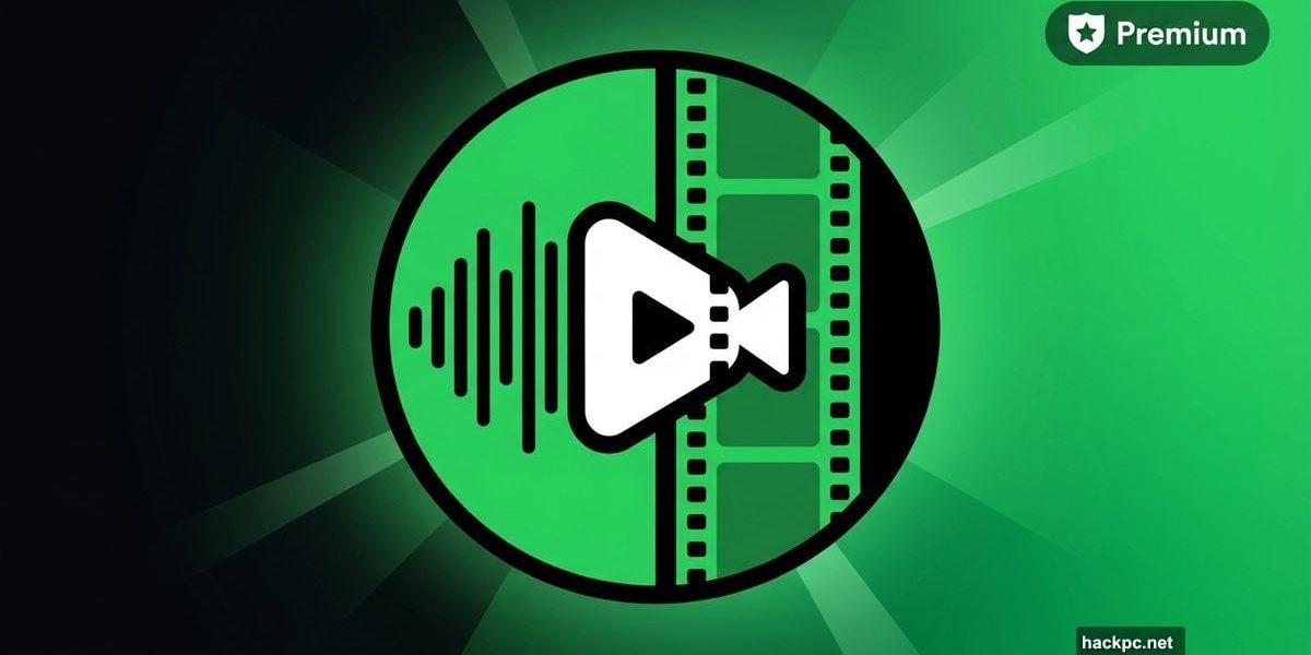 Spotify logo split showing audio waveforms transforming into video frames