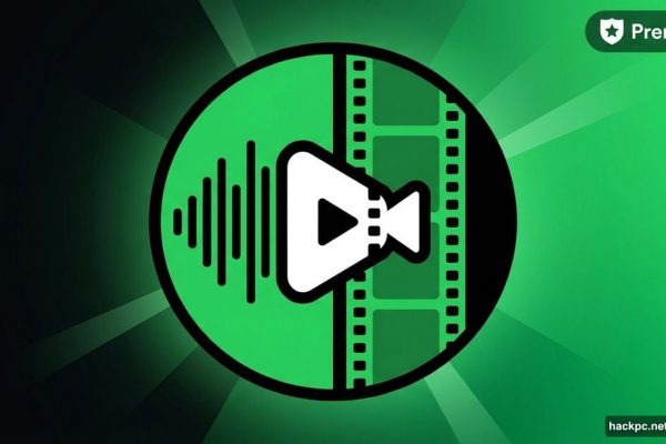 Spotify logo split showing audio waveforms transforming into video frames