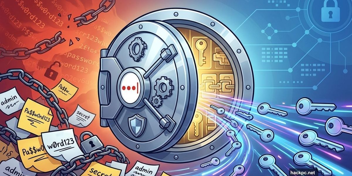 LastPass vault organizing chaotic passwords into secure encrypted storage