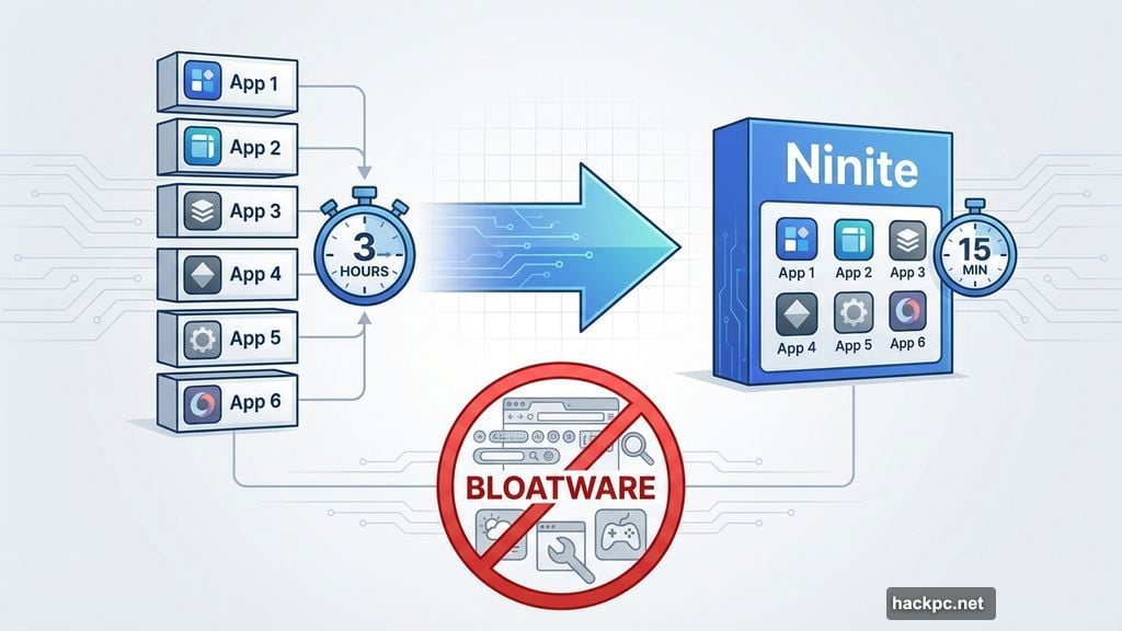 Ninite automatically declines bundled bloatware and installs legitimate software