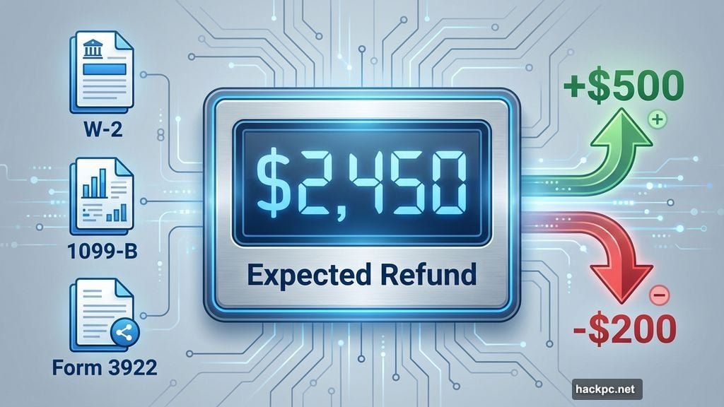 Real-time refund tracking updates as you add tax information
