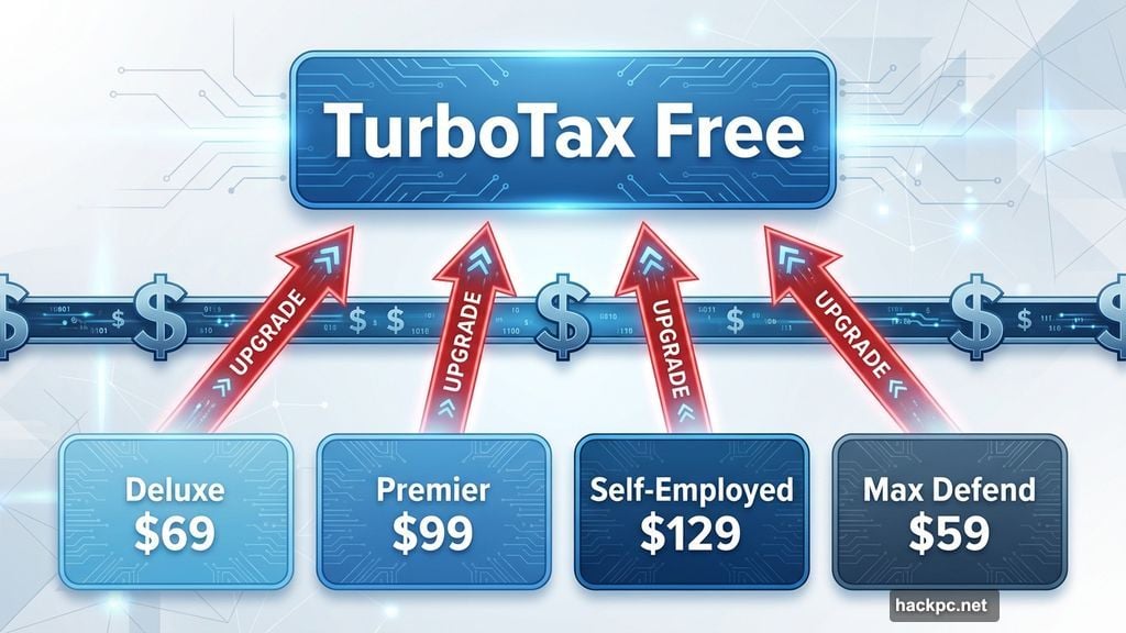 Frequent nudges to upgrade or add paid services interrupt filing