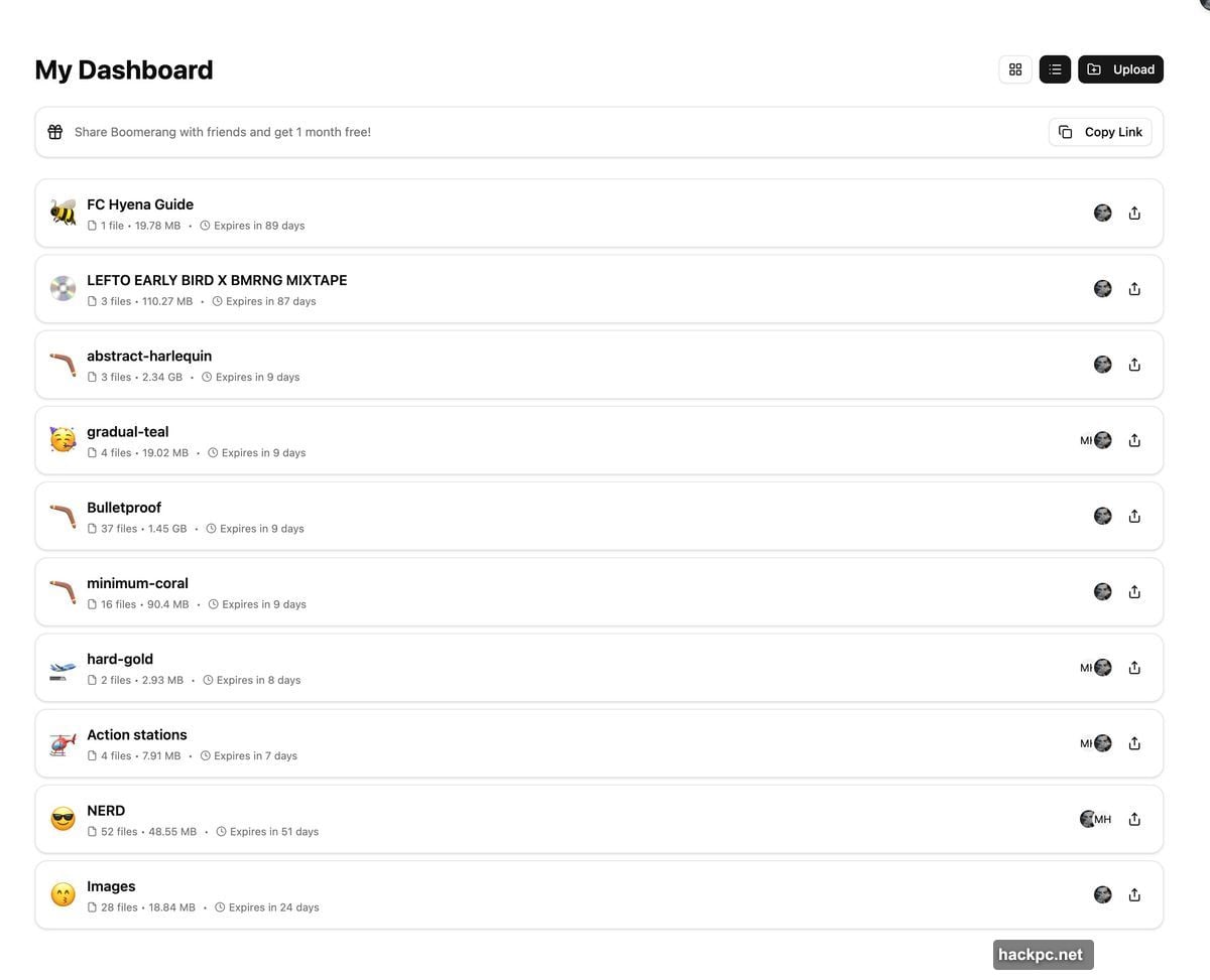 Boomerang offers simple file transfer without advertising or AI