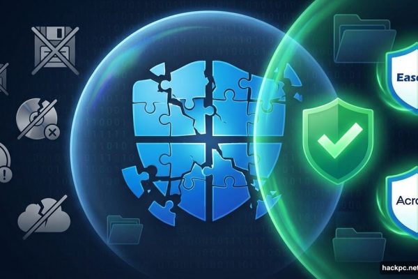 Cracked Windows backup shield versus working third-party backup solutions