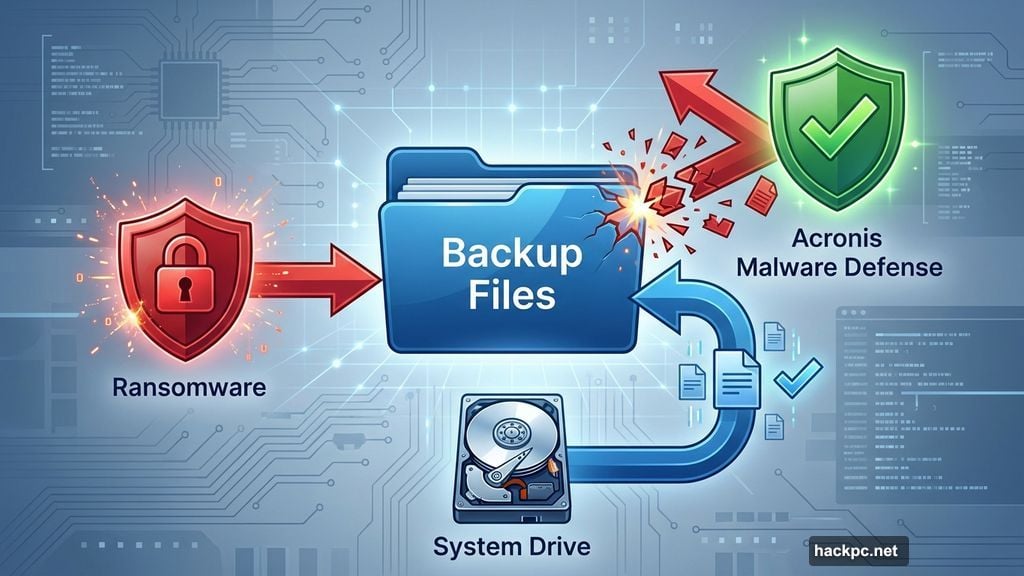 Acronis True Image protects backup files from ransomware attacks