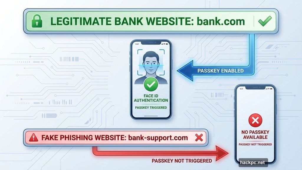 Passkeys stop phishing by design with cryptographic handshake verification