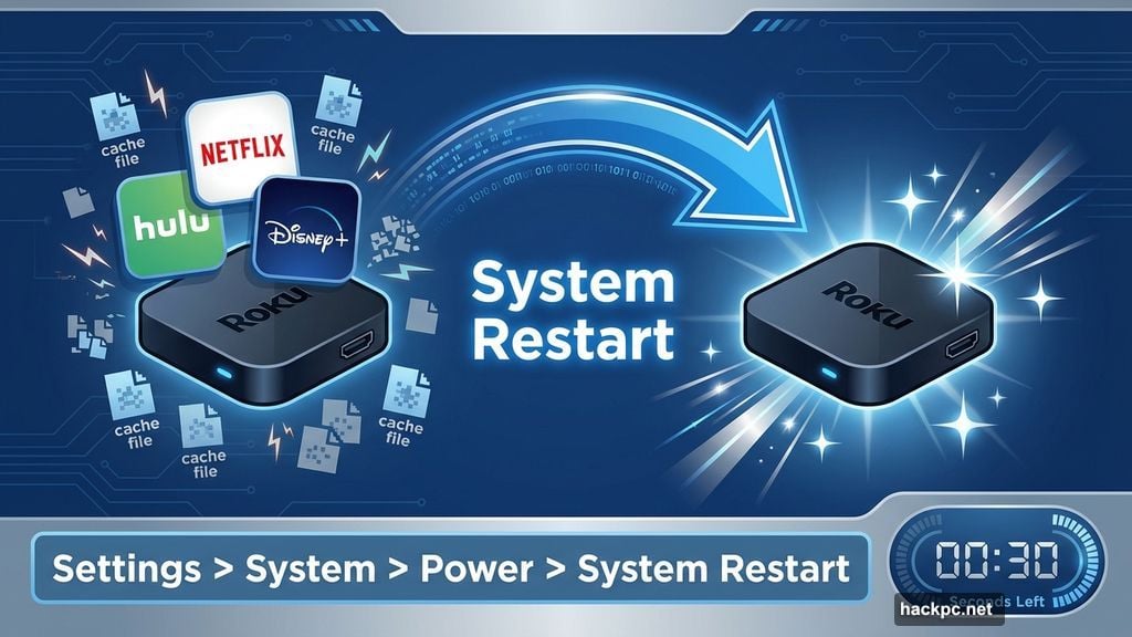 System restart clears cache files and background processes automatically