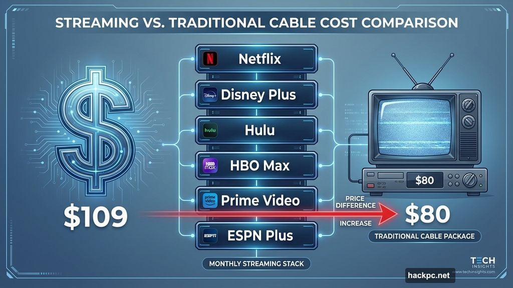 Average subscriber pays $109 monthly for six streaming platforms