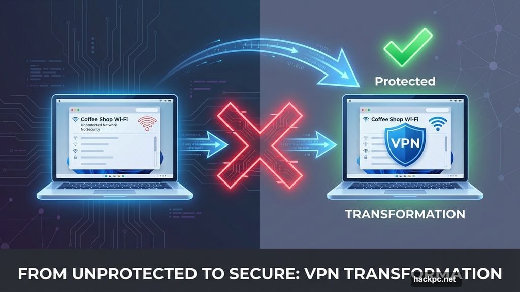 VPN auto-connect activates automatically on public Wi-Fi networks