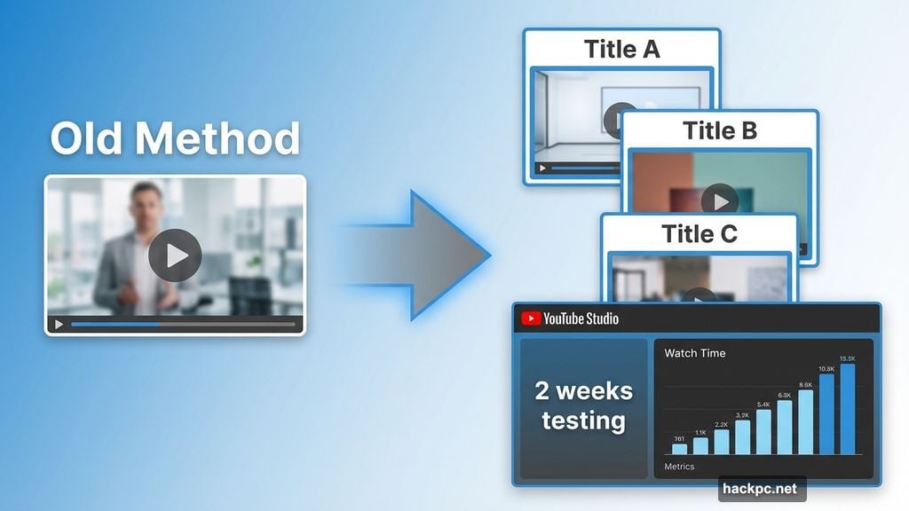 YouTube A/B testing allows creators to test three different titles