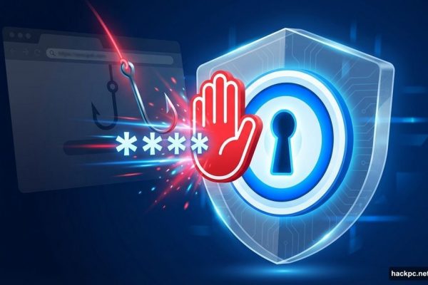 1Password logo blocking fishing hook attempting to steal password credentials