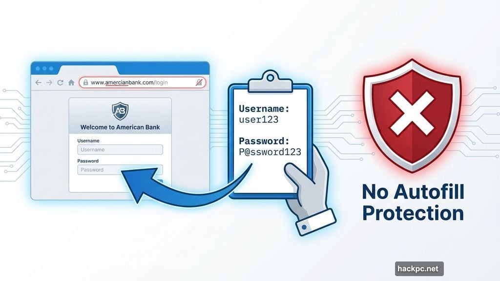 Manual password entry creates hidden risk on phishing sites