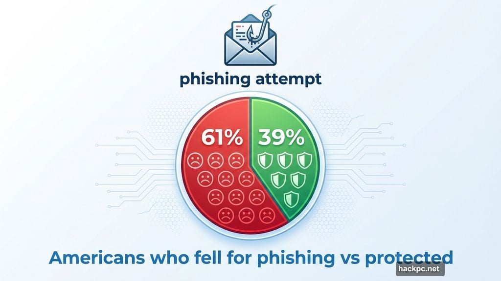 61 percent of Americans who experienced phishing attempts fell for them