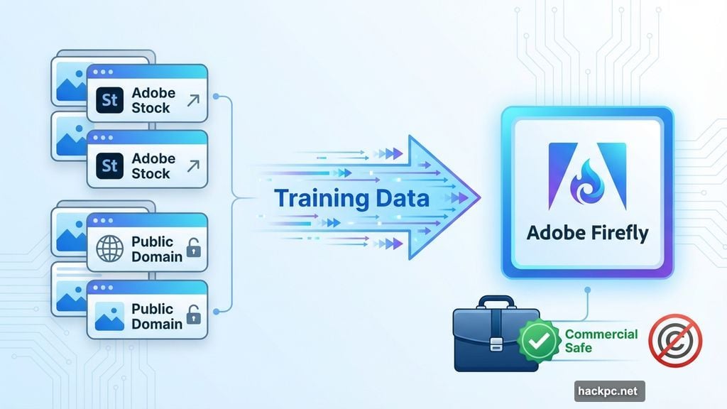 Adobe Firefly trains exclusively on licensed Adobe Stock content only