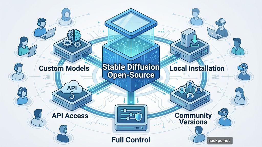 Stable Diffusion remains the go-to open-source option for AI enthusiasts