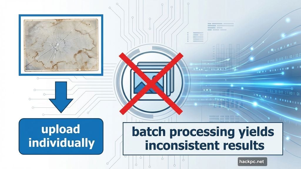 Fix one photo at a time for consistent results