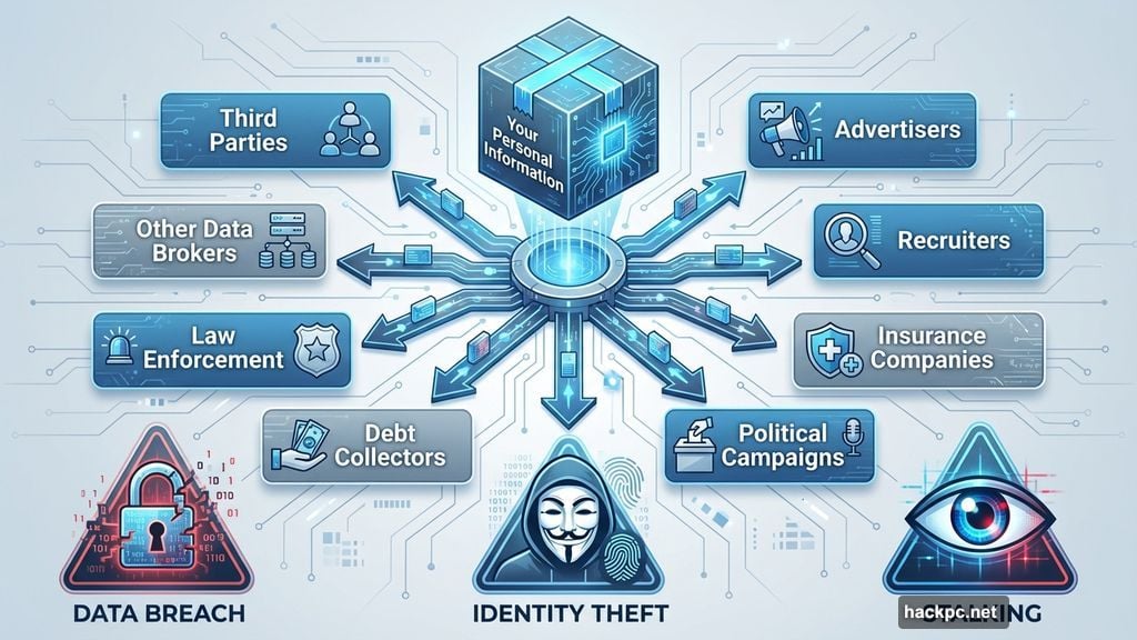 Brokers sell data to advertisers, insurance companies, and law enforcement