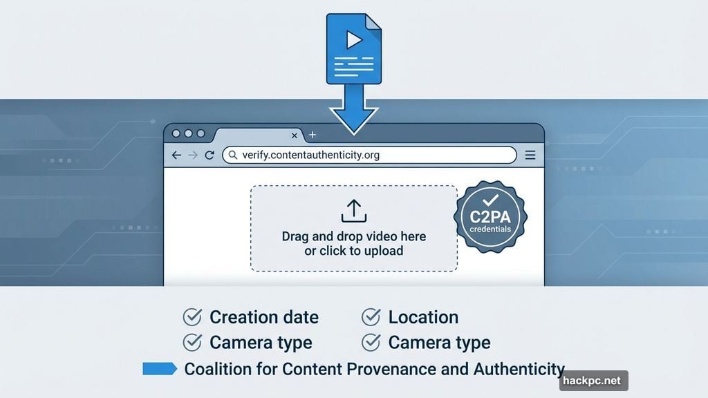 Metadata verification reveals AI-generated content through C2PA credentials
