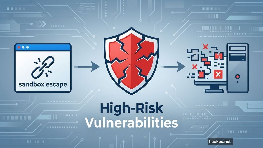 Six high-risk security flaws allowing sandbox escape and malicious code execution