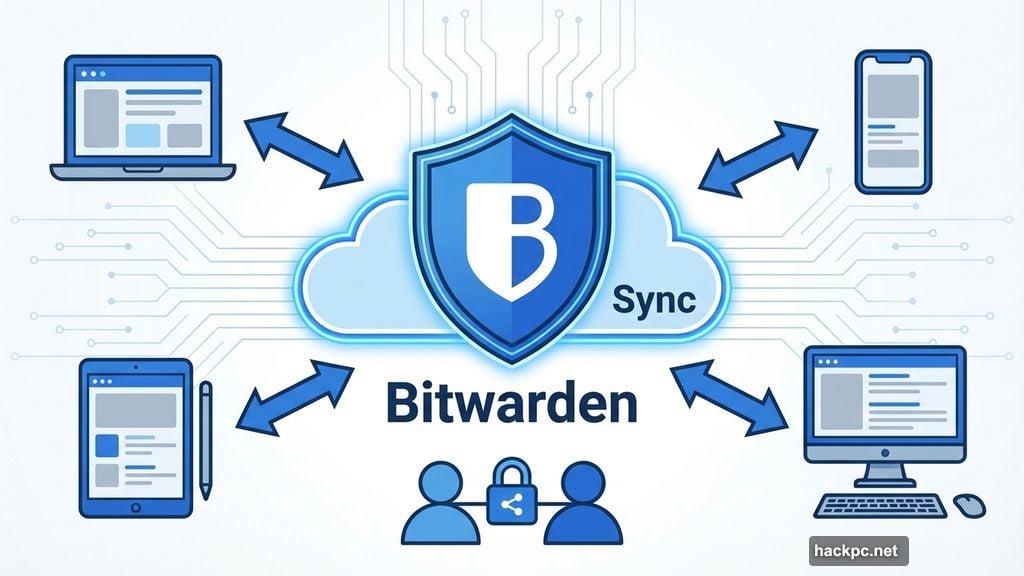 Bitwarden syncs passwords across unlimited devices for free