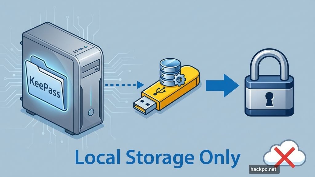 KeePass stores passwords locally on your computer instead