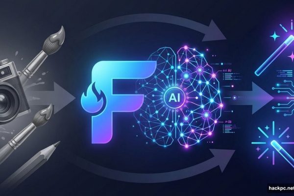Freepik logo transforming from traditional creative tools to AI workflow