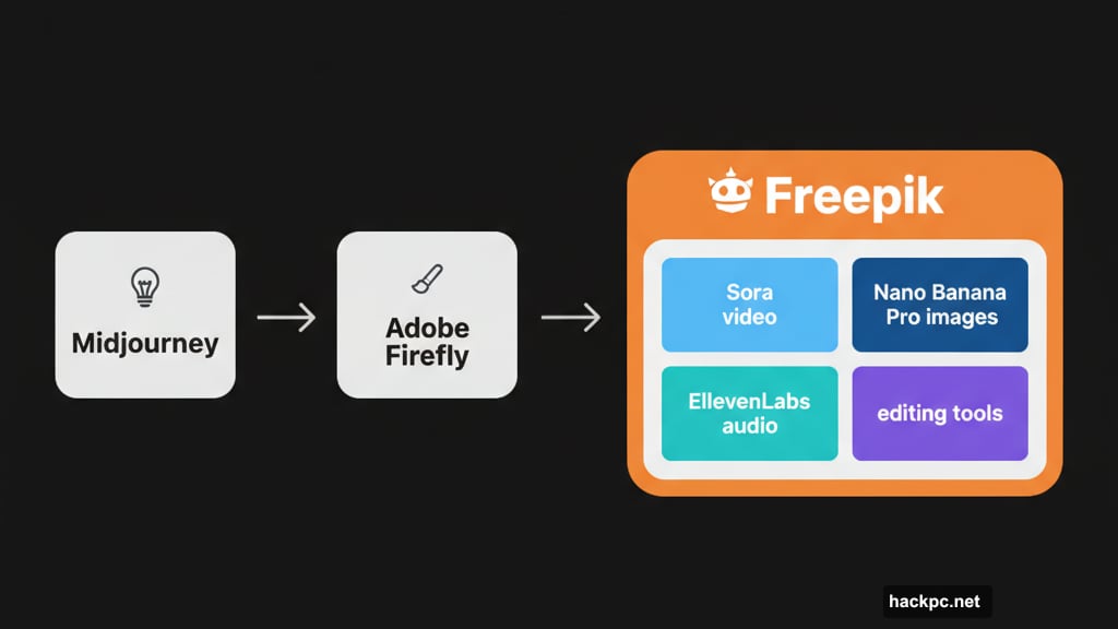 Freepik offers multiple AI models in one platform interface
