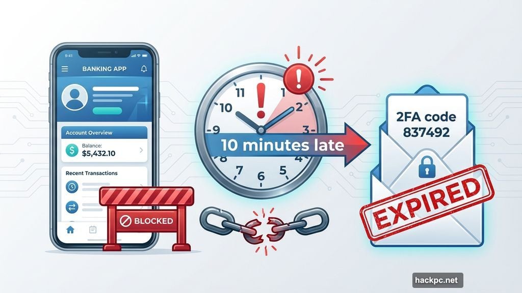 Two-factor authentication codes arrived late or not at all