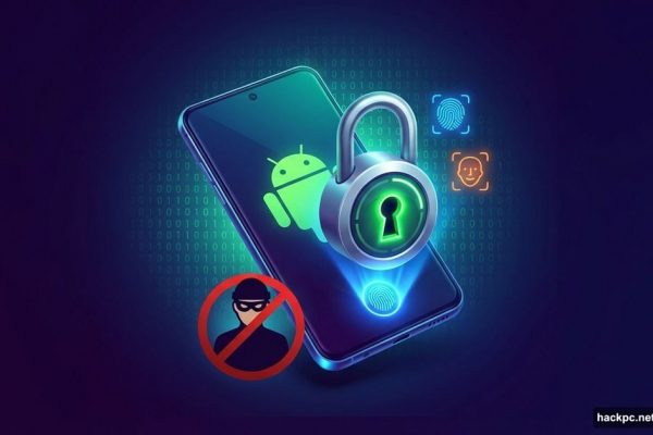 Android phone with padlock preventing thief access through security features