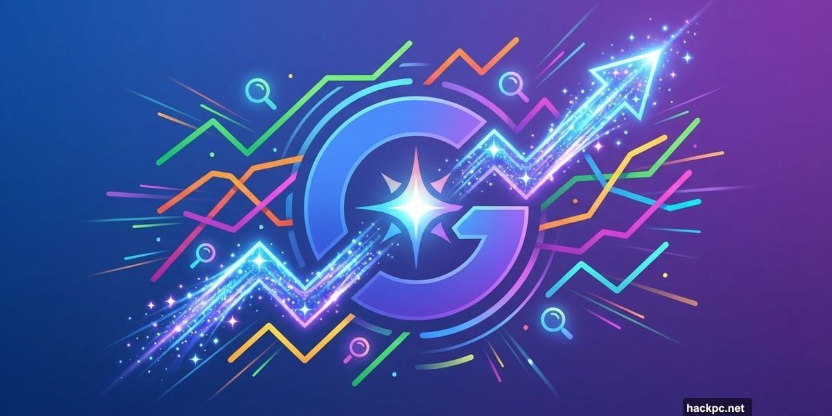 Google Trends logo enhanced with Gemini AI analyzing multiple trend graphs automatically