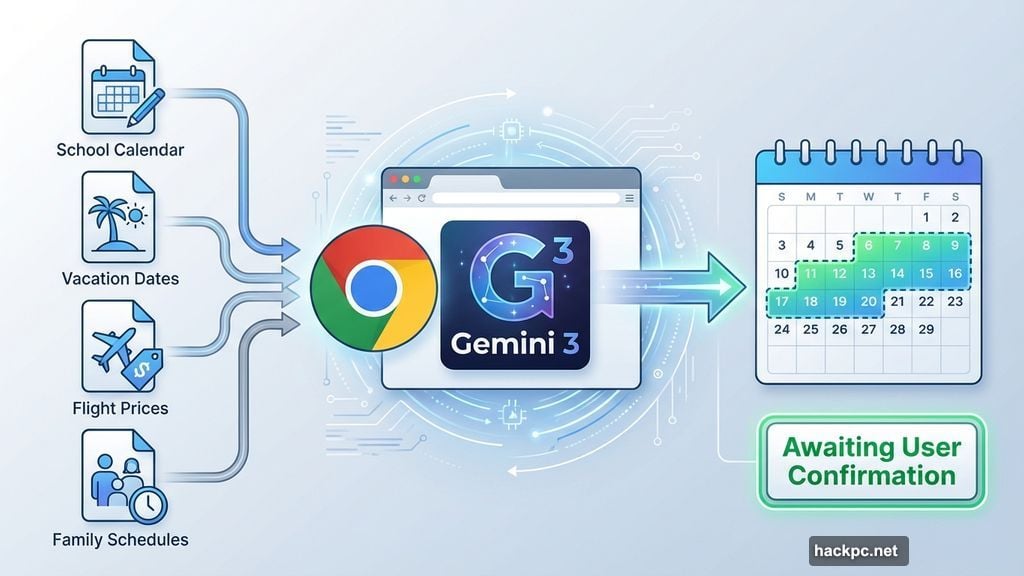 Chrome pauses for confirmation on purchases bookings and posts