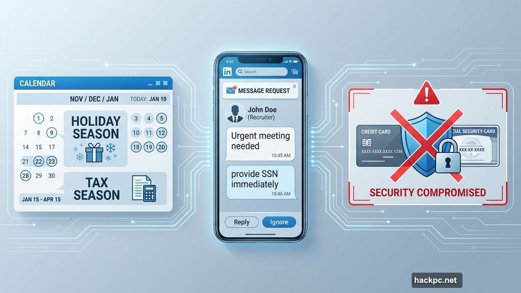 Scammers time phishing attacks strategically requesting Social Security numbers immediately