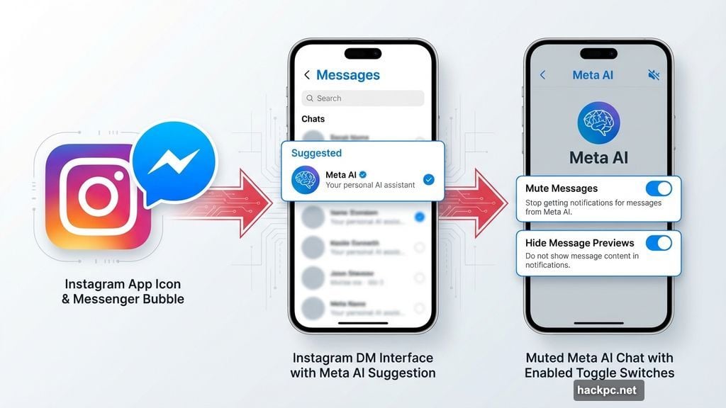 Silencing Meta AI on Instagram through message muting settings