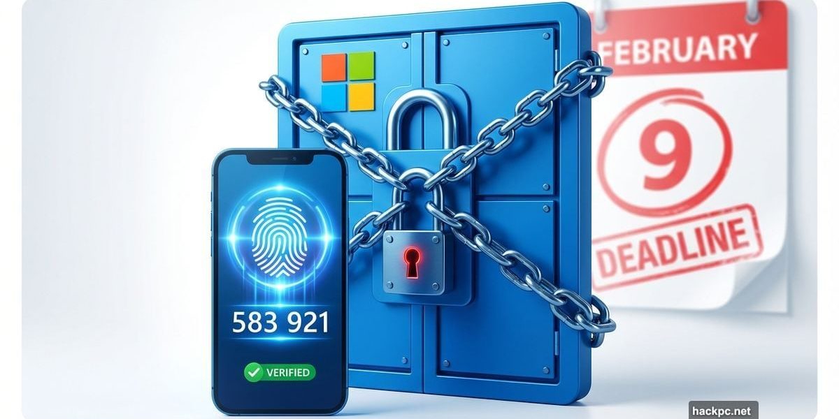 Locked Microsoft 365 logo with smartphone showing multi-factor authentication requirement